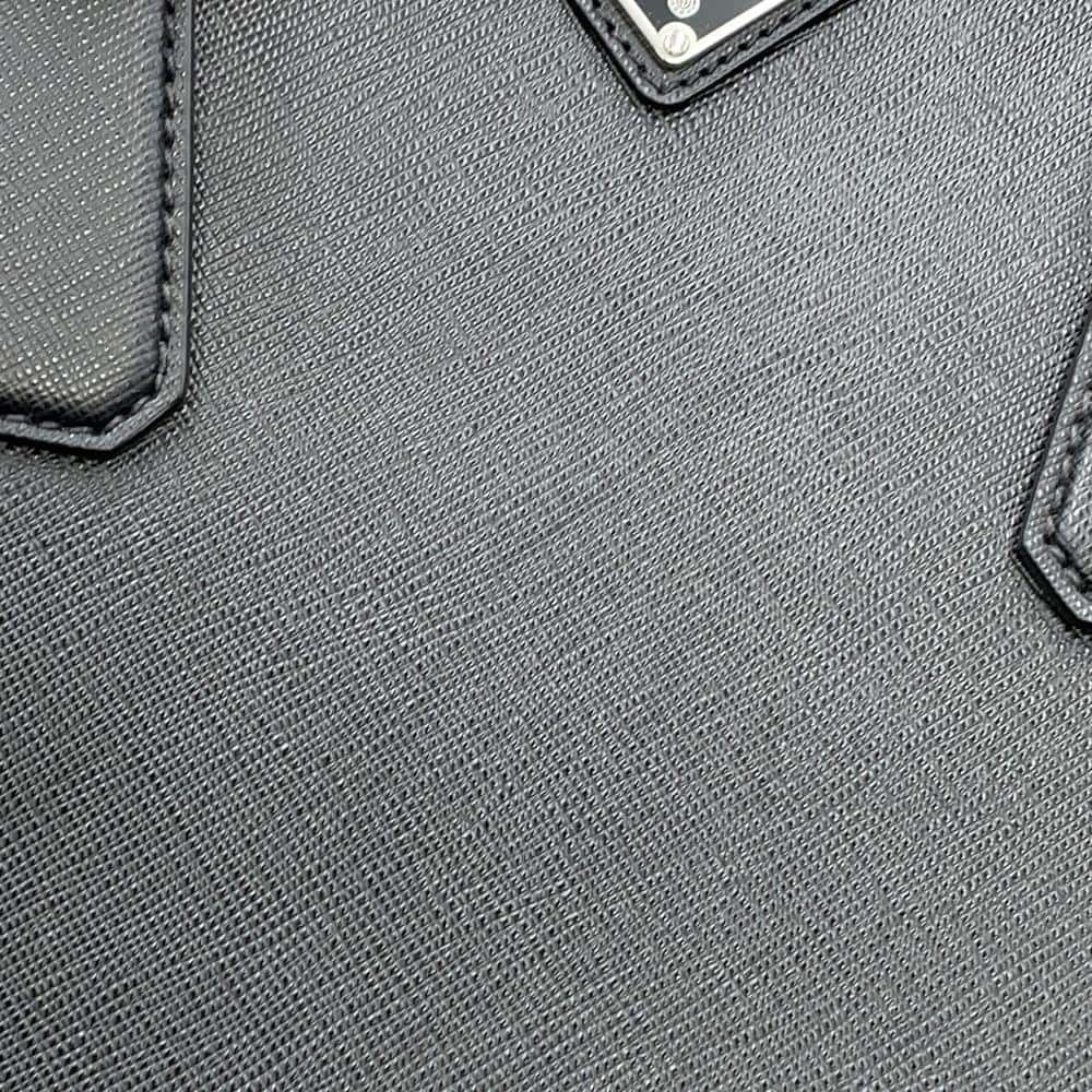 Prada Tote Bag Triangle Logo Saffiano Leather Black - Picture 7 of 12